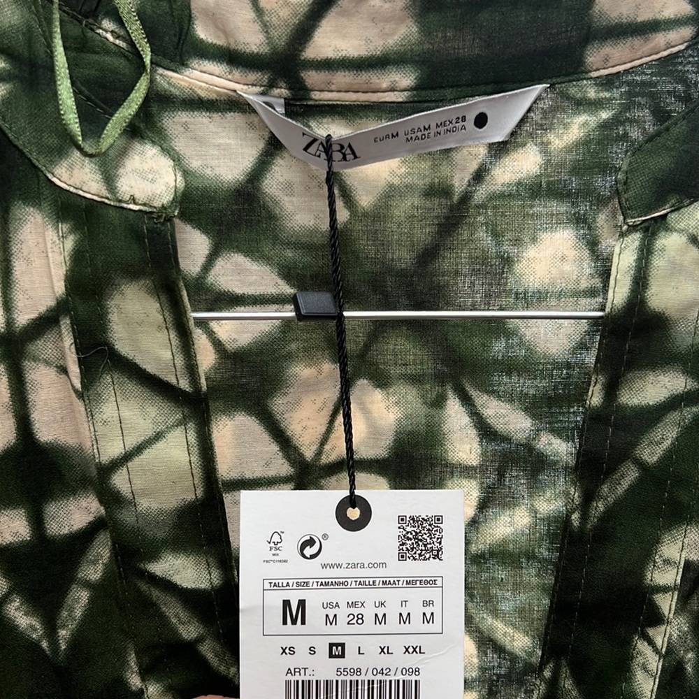 Green and beige cover up dress from Zara